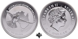 AUSTRALIEN 1 dollar 2002 SILVER 999 OZ OUNCE Silbermünze Kookaburra Bullion