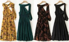 Women Ulla Johnson Silk Halterneck Fit & Flare Midi Dress