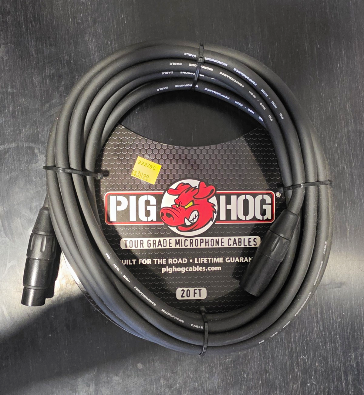 PigHog Tour Grade 20 ft Microphone Cable XLR Female to XLR Male, Black
