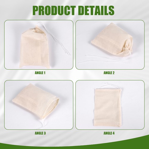 50 Pack Cotton Muslin Bags Multipurpose Drawstring Bags for Tea Jewelry9451 - Picture 4 of 7