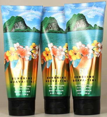 QTY 3 - Bath & Body Works FIJI SUNSHINE GUAVA TINI Body Cream Lotion 8oz