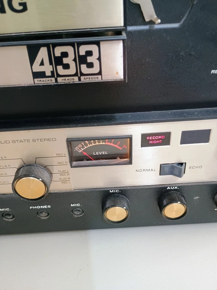 Grabadora de cinta de carrete a carrete Viking 433 vintage pistas velocidades Foto 4 de 4