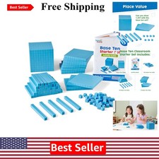 Interactive Base Ten Blocks Set for Elementary Mathematics - 161 Blue Pieces