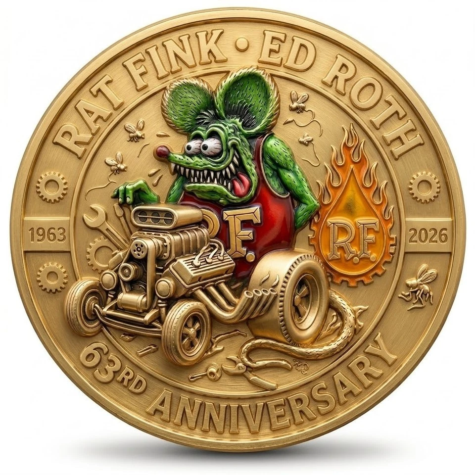 Rat Fink Ed Roth 63rd Anniversary 1963-2026 Commemorative  Coin