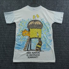 Vintage Flirts Garfield Graphic T-Shirt Native Large White 1978 Jim Davis 70s