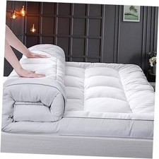 Pillow Top Mattress Topper Extra Thick Mattress Topper 1300 GSM King White