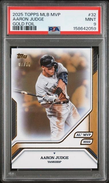 2025 Topps MLB MVP Aaron Judge Gold Foil /50 PSA 9 #32