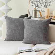 Star Linen Dark Grey Pillow Covers Square Farmhouse Pillowcase 22x22 Inches Deco