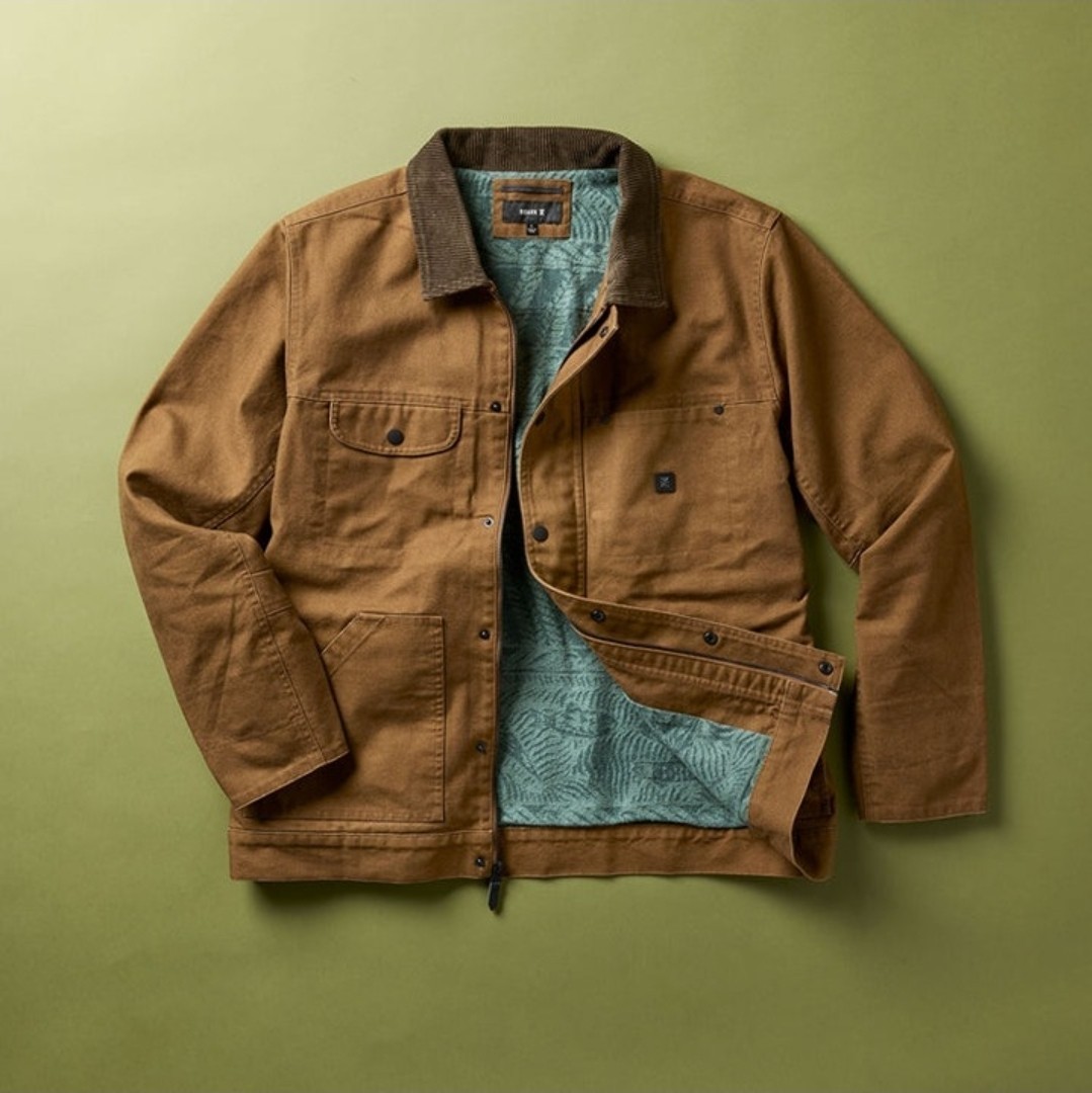 Roark Brown Work Jacket Button Logo Spread Collar… - image 4