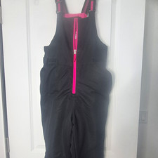 Swiss Tech Girls L Black/Pink Insulated Lined Snow Bib Pants Straight Leg
