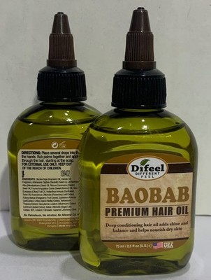 Difeel Baobab Premium Hair Oil 2.5oz ( Pack of 2)