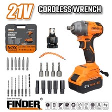 21V Cordless Impact Wrench Kit 4.0Ah Battery 350Nm Torque with Sockets /Bits Set