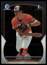 2023 BOWMAN DRAFT CHROME JACOB CRAVEY RC BALTIMORE ORIOLES #BDC-189 1ST BOWMAN