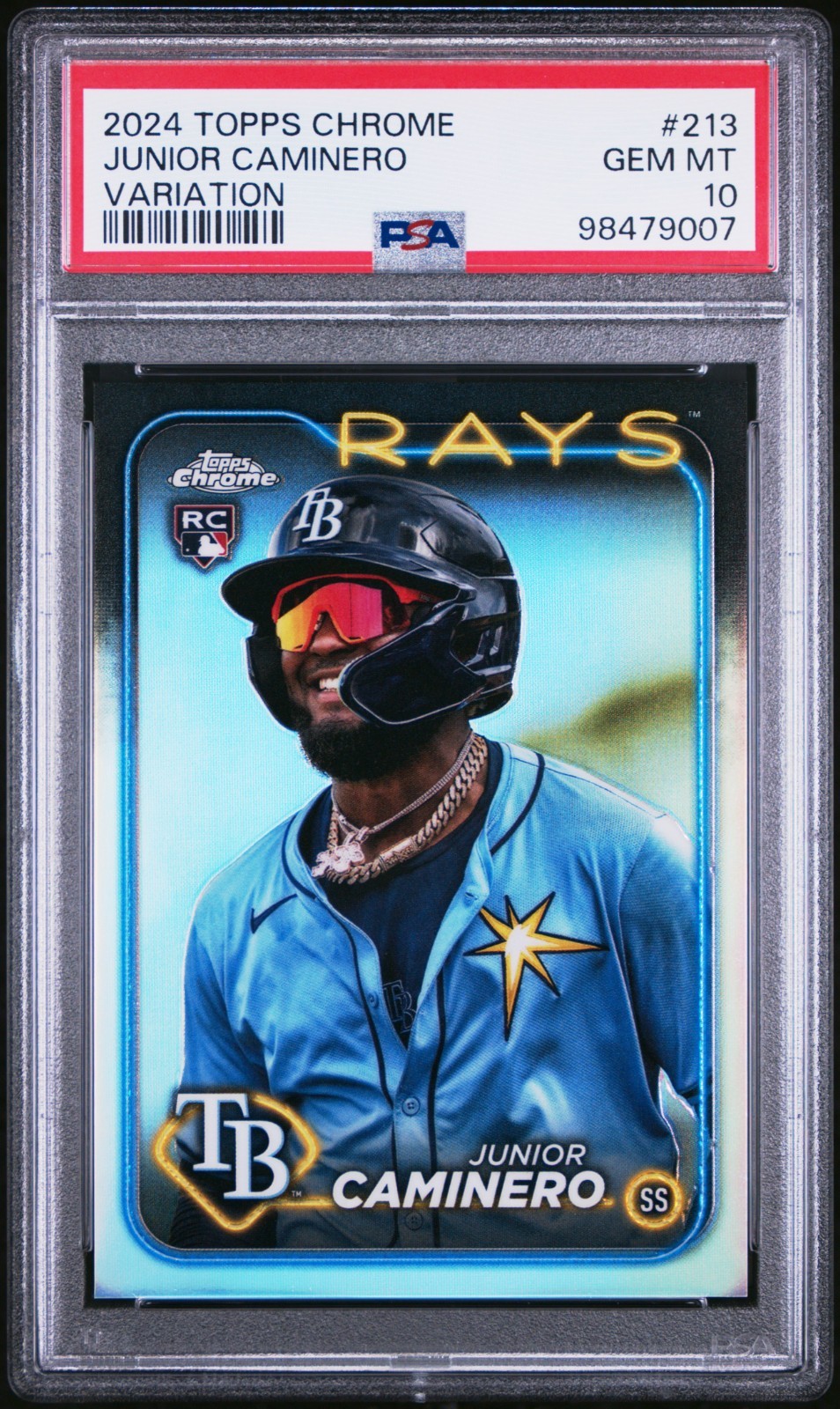 2024 Topps Chrome Junior Caminero #213 Image Variation PSA 10 RC