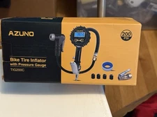 AZUNO Tig200c Digital Bicycle Tire Inflator Gauge with Auto-Select Valve Type -