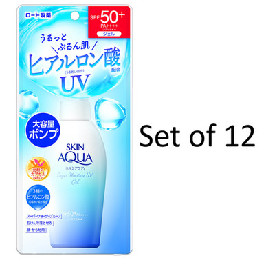 Skin Aqua Super Moisture Gel UV Sunscreen 140g SPF50+ PA++++ Pump 12pics ROHTO