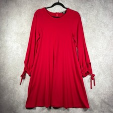 Karen Kane Dress Women Small Red Tie Sleeves Pockets Casual Office Career Church