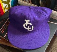 Ebbets Field Flannels Texas Christian TCU Wool Baseball Cap 7 3/8 Made in USA
