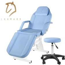 Blue Facial Chair Tattoo Chair Massage Bed Adjustable for Beauty Salon Spa Home