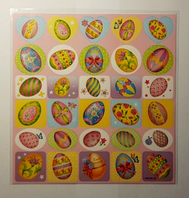 Easter Greetings - Ostern + Ostereier - 1 Bogen, 30 Stück - Aufkleber Set - neu