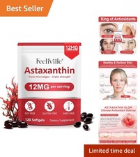 120 Softgels of Natural Astaxanthin 12mg - Antioxidant Powerhouse Supplement
