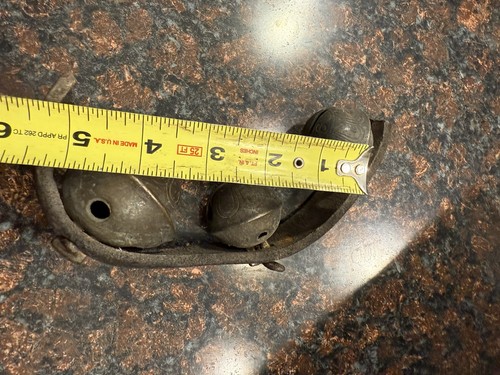 Vintage Brass Sleigh Bells 3 Bells - Picture 9 of 11