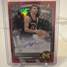 WINTERS GRADY 2025-26 Bowman Chrome U 1st Red Auto /5 Michigan #CPA-WG Golphers