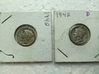 (2) 1942 P & D Mercury Dimes 90% SILVER  Free Shipping