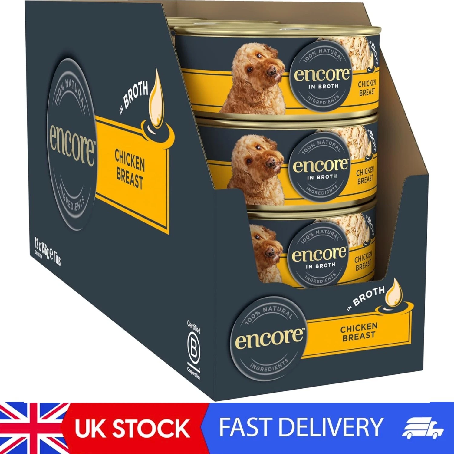 100% Natural Dog Food Tin 1x Chicken Breast With Rice In Broth, Pack Of 12