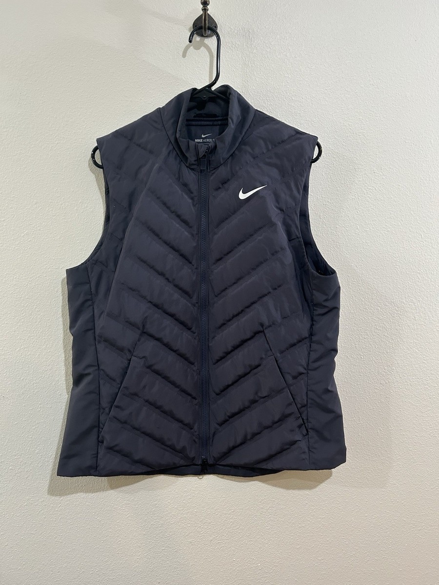 Nike Women's Sz L Aeroloft Repel Golf Running Hiking Vest Blue