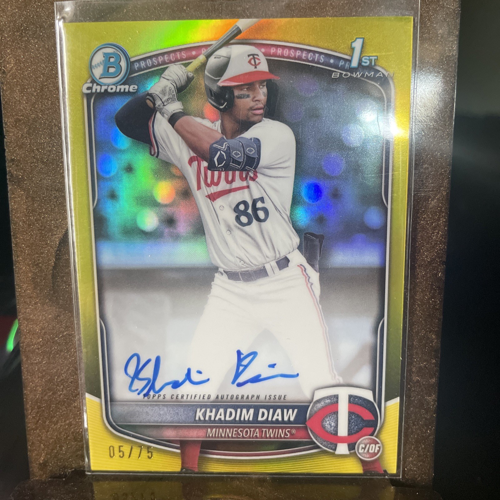 2025 Bowman- Chrome 1st Khadim Diaw  prospect Auto Yellow Refractor /75