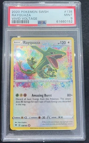 Pokémon TCG SWSH Vivid Voltage Rayquaza Card 138/185 PSA 9