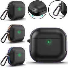 For AirPods 4 Hard Case Rugged Shockproof Hybrid Heavy Duty Cover/Keychain Clip
