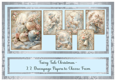 Märchen Weihnachten - 1 x A4 Reis / Decoupage Papier - Atemberaubendes Pastell, Blumen