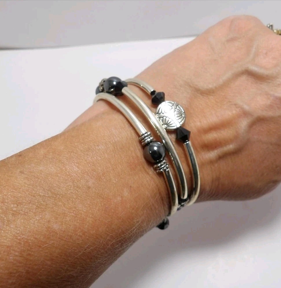 Boho wrap layered statement bangle bracelet - image 1