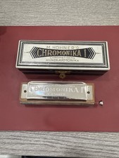 Vintage Harmonica CHROMONIKA 1 M. HOHNERS chromatische mundharmonika box Germany
