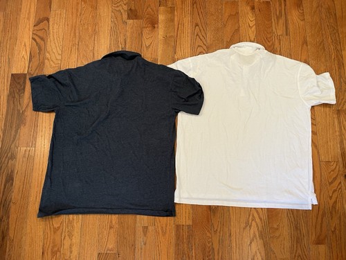 True Classic Polo Shirt Short-Sleeve White Navy Blue Men XXL 2XL Set Pair Lot - Picture 6 of 6