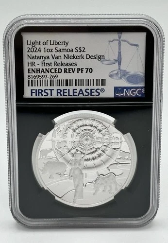 2024 Light of Liberty Natanya Van Niekerk 1 Oz Silver NGC PF70 $2 Samoa