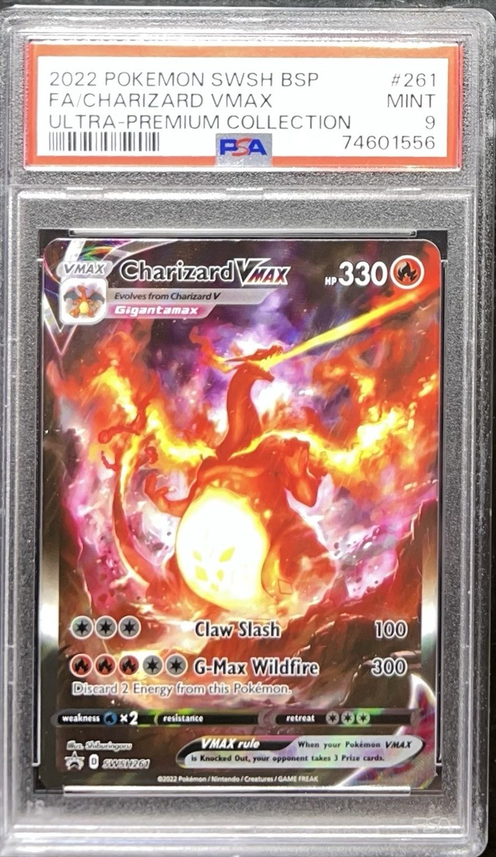 2022 Pokémon PSA 9 Mint Charizard Vmax UPC Full Art Black Star