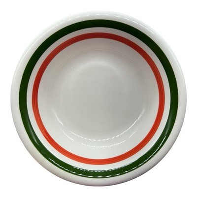 LA Primula S.R.L. White W/ Green & Orange Pasta Bowl Made in Italy