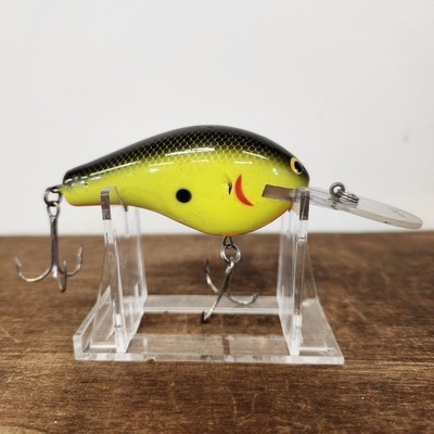 Vintage Bagley's DB3-09 Black on Chartreuse Diving Balsa B3 Crankbait