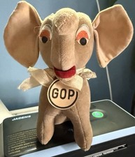 1960s Jerry Elsner Republican GOP Elephant Plush Vintage Political Toy Collect