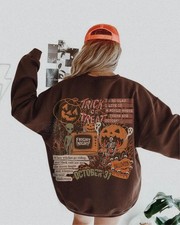 Vintage Halloween Collage Sweatshirt UNISEX Grunge Trick or Treat Halloween Crew