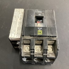 Square D QOB340VH1021 Bolt-On Circuit Breaker 40A 240V 3P 3PH QOB Used 40 AMP    