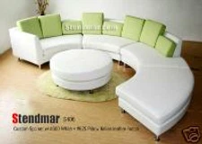 5PC NEW MODERN ROUND Leather Sectional Sofa Set S406BW (Custom Options)