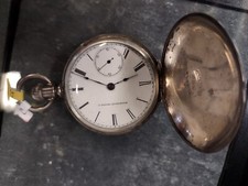 Elgin antique pocket watch Hunter case silver