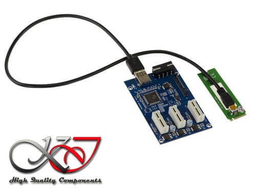 Riser convertisseur M2 (M.2 m Key) vers PCIe 3 ports - mPCIe 2.0 1x - Photo 2/2