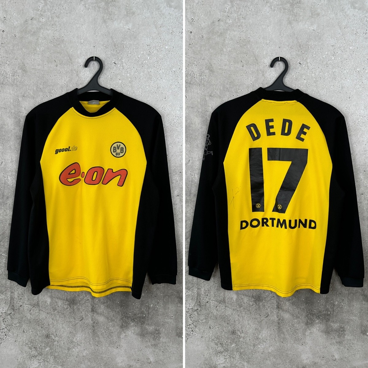 BORUSSIA DORTMUND 2001 2002 HOME FOOTBALL SHIRT #17 DEDE GOOOL