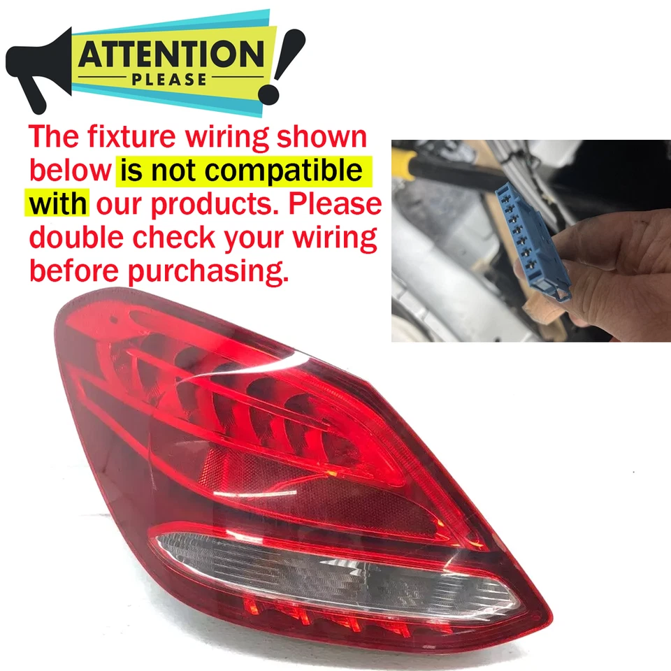LED Tail Light For 2015 2016-2018 Mercedes Benz W205 C250 C300 Brake Lamp Red Foto 2 de 4