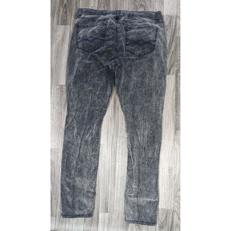 Pantalones Mudd Juniors Talla 15 Pierna Recta Bordados Bolsillos Gris Azul Pana Foto 2 de 4